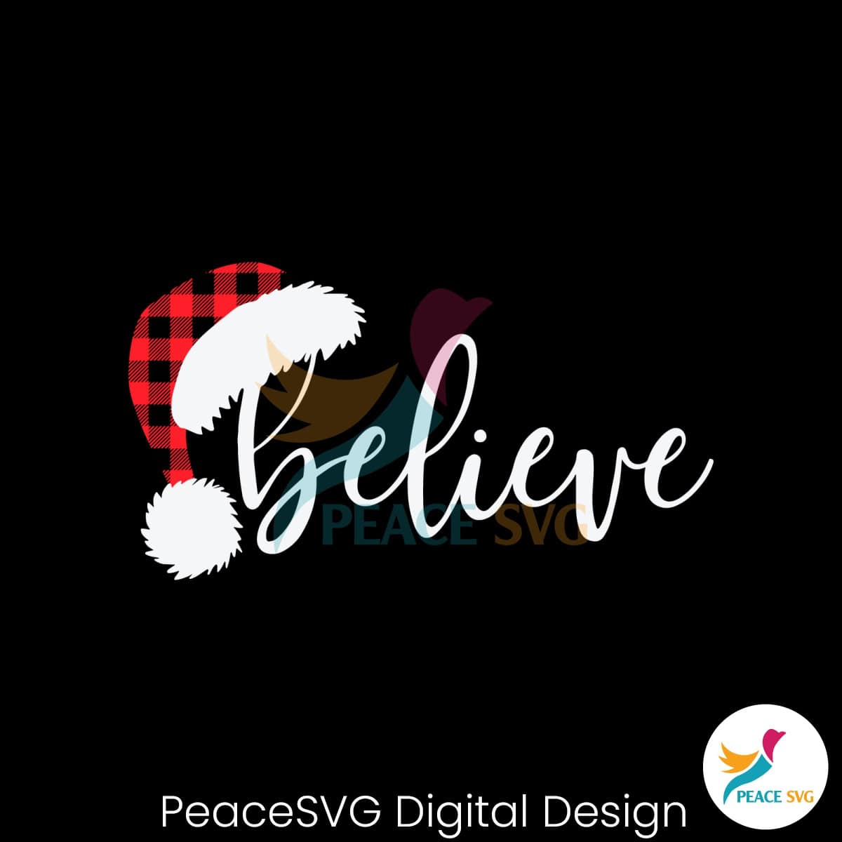 Retro Believe Christmas Santa Hat SVG Cutting Digital File » PeaceSVG