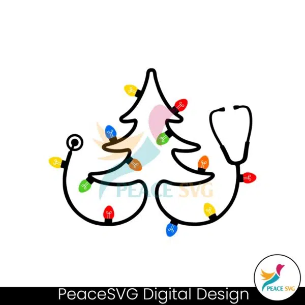 stethoscope-christmas-tree-with-lights-svg-for-cricut-files