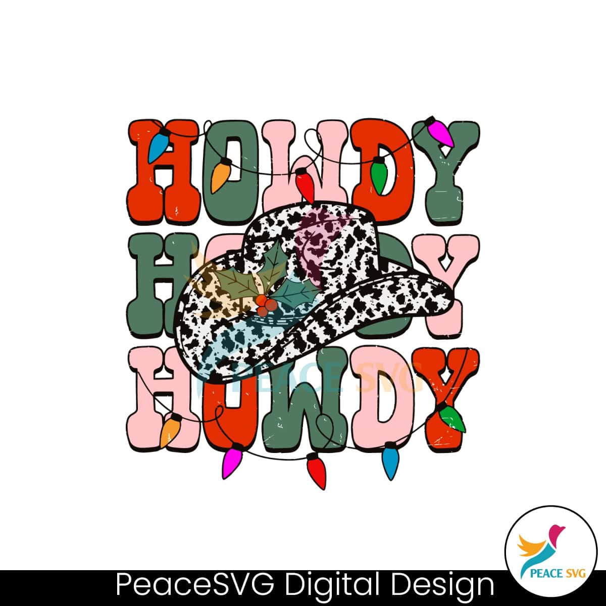 Howdy Christmas Retro Western Cowboy SVG Cricut Files » PeaceSVG