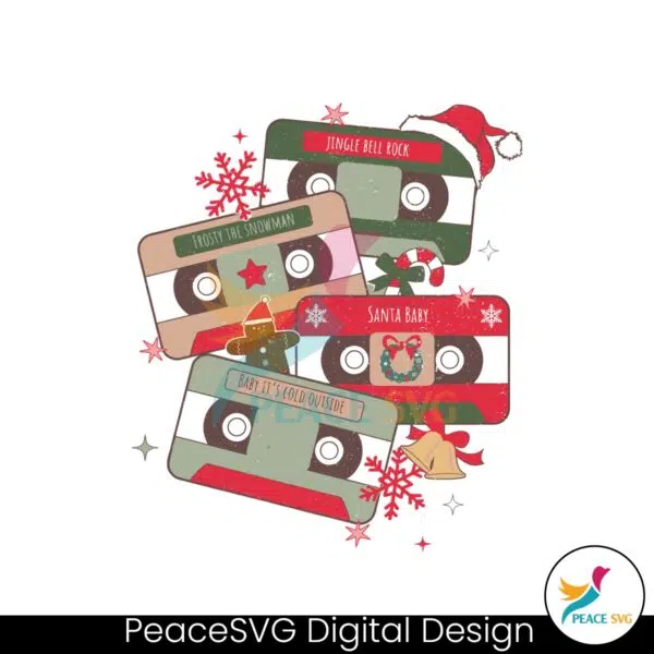 vintage-christmas-music-cassette-tapes-svg-cricut-files