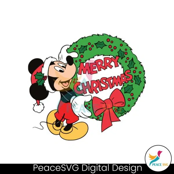 mickey-merry-christmas-laurel-wreath-svg-for-cricut-files