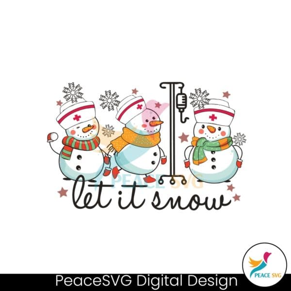 retro-let-it-snow-nurse-snowman-svg-cutting-digital-file