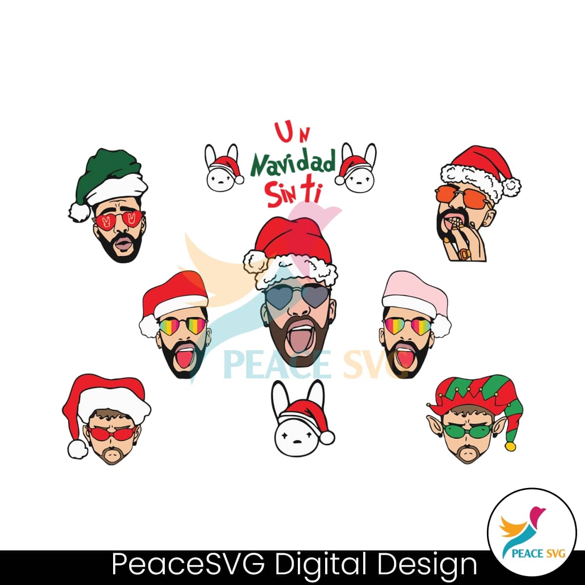 una-navidad-sin-ti-funny-bad-bunny-santa-svg-download