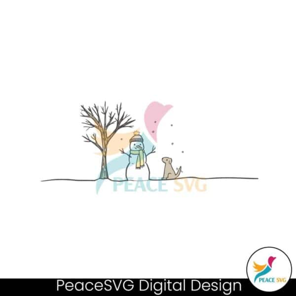 vintage-christmas-snowman-and-dog-svg-digital-file