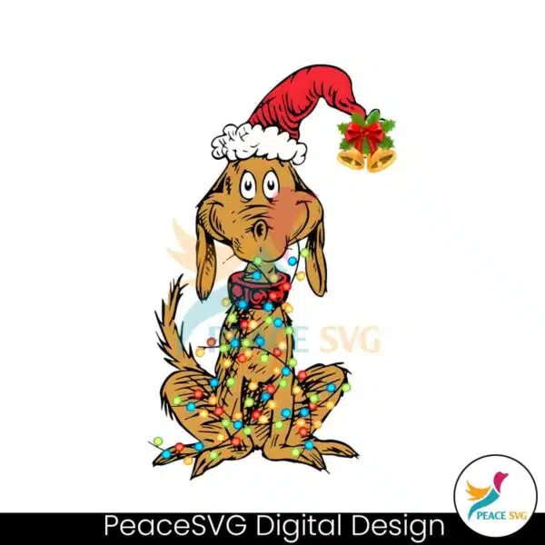 Grinch Dog Max Christmas Lights PNG Sublimation Design PeaceSVG