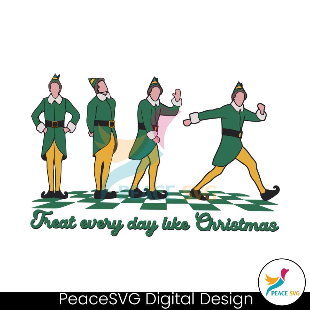 Retro Elf Treat Every Day Like Christmas SVG For Cricut Files » PeaceSVG