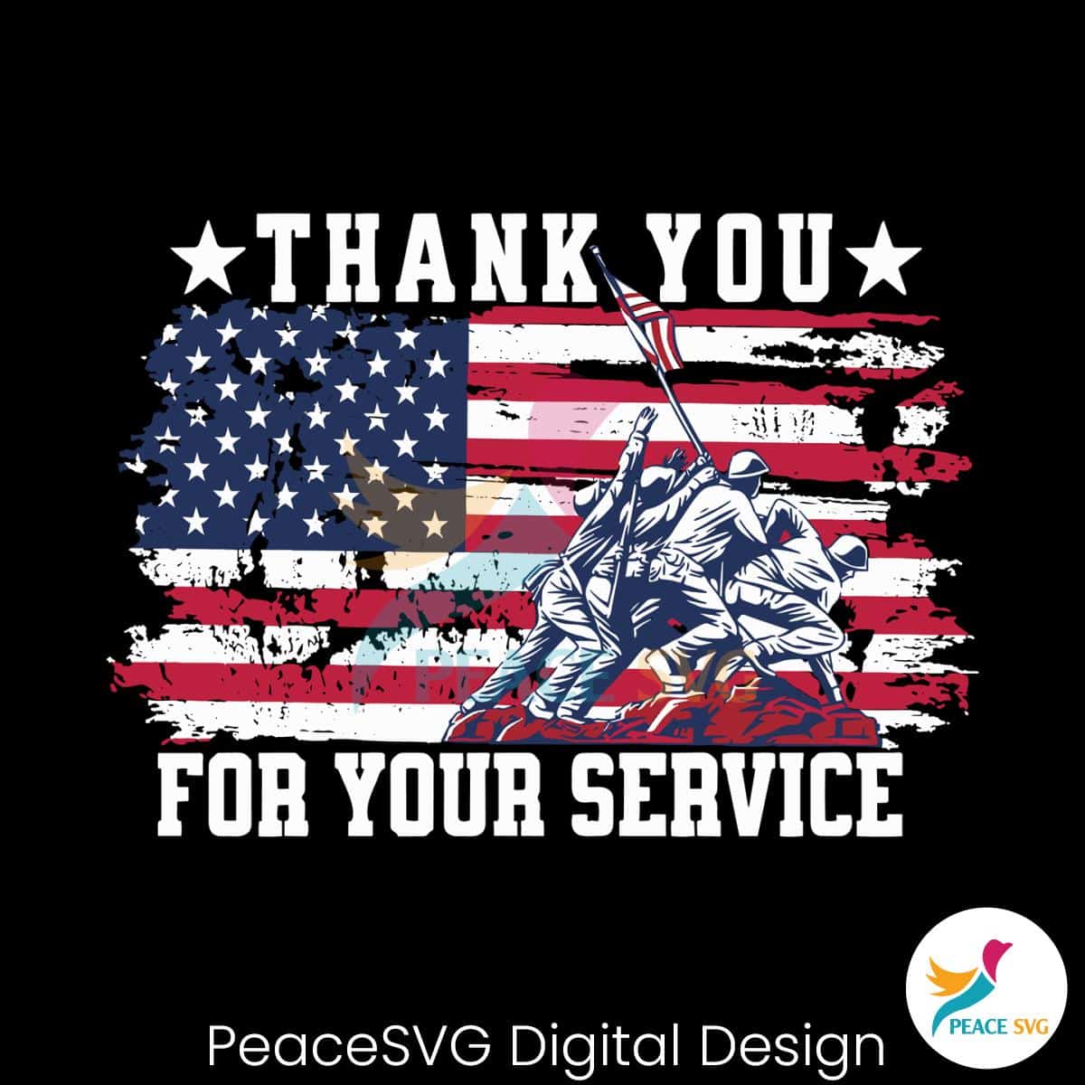 Vintage Thank You For Your Service SVG Digital Cricut File » PeaceSVG