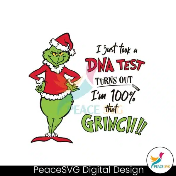 I Just Took a DNA Test Im 100% That Grinch SVG