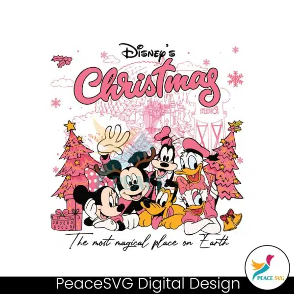 retro-disney-pink-christmas-magical-place-on-earth-svg-file