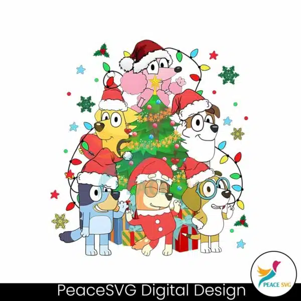 bluey-characters-merry-christmas-png-sublimation-file