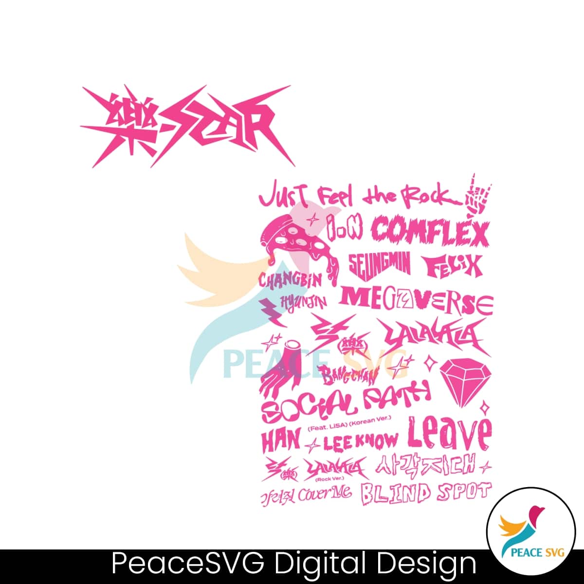 Vintage Stray Kids Just Feel The Rock SVG Digital Cricut File » PeaceSVG