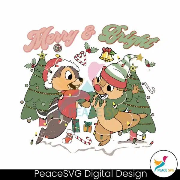 vintage-chip-and-dale-merry-and-bright-svg-design-file