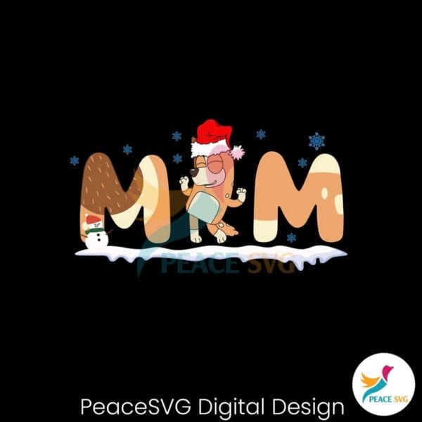 bluey-mom-christmas-with-santa-hat-png-cricut-files