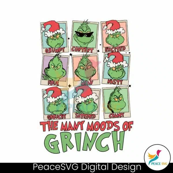 funny-the-many-moods-of-grinch-svg-digital-cutting-file