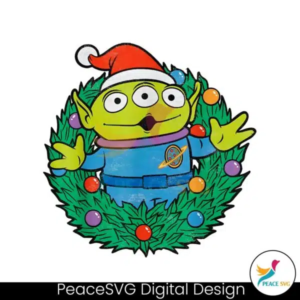 cute-toy-story-alien-christmas-wreath-png-download-file