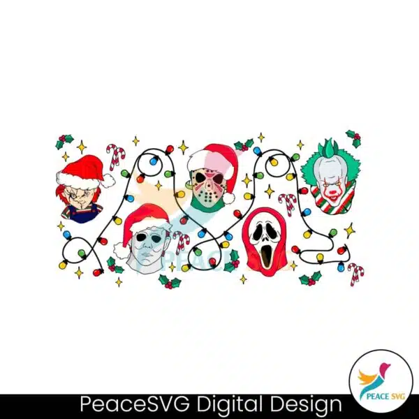 horror-movie-characters-christmas-lights-png-download