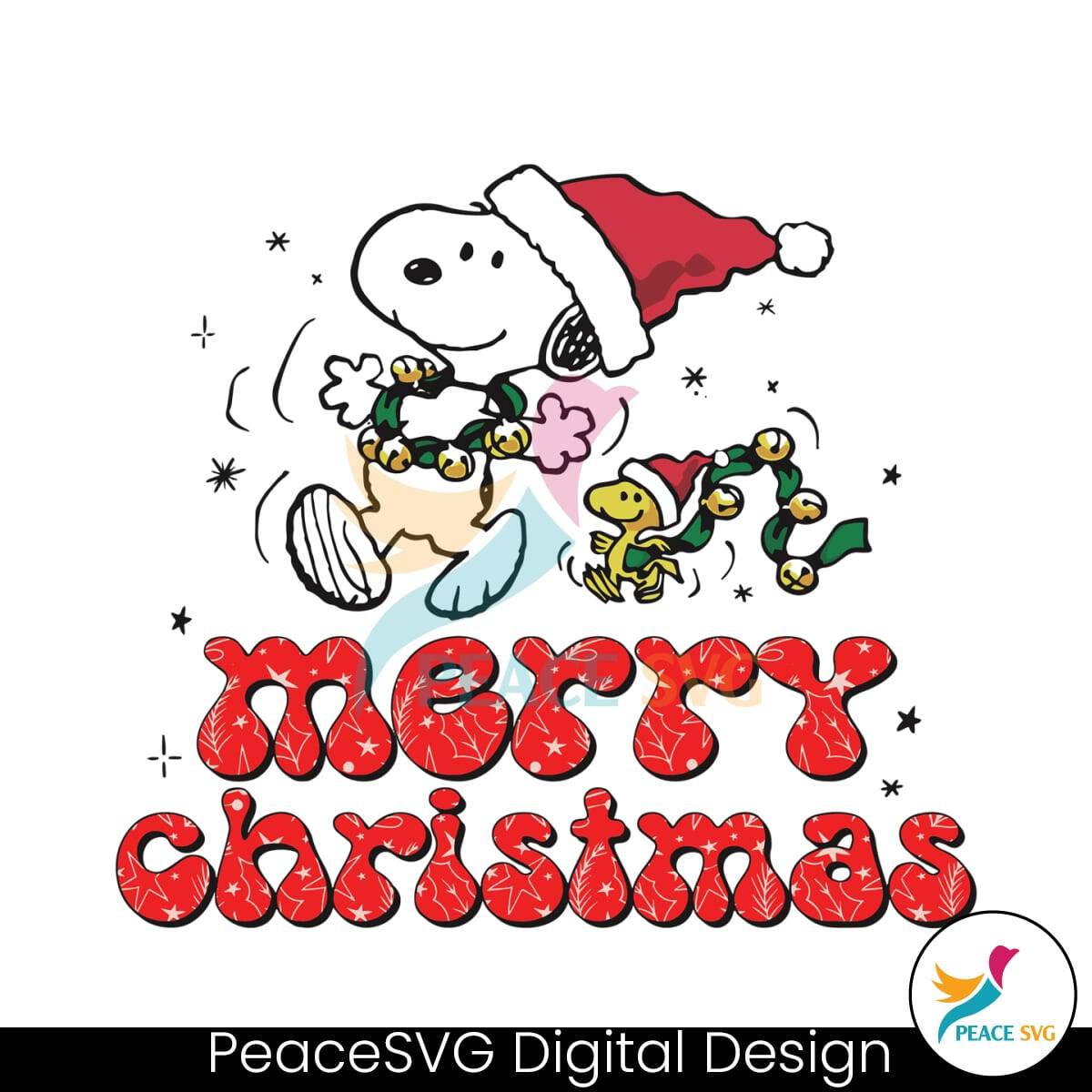 Funny Snoopy Woodstock Merry Christmas SVG Cricut Files » PeaceSVG