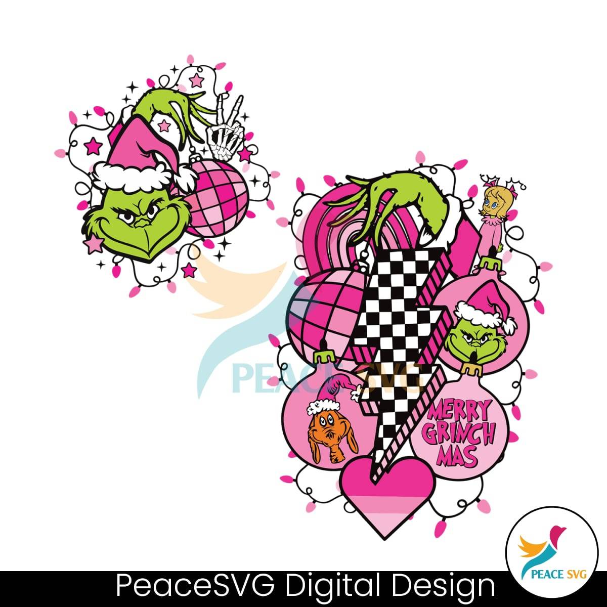 retro-pink-grinchmas-lightning-bolt-svg-for-cricut-files