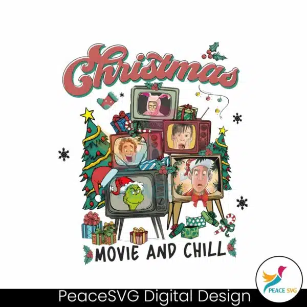 vintage-christmas-movie-and-chill-png