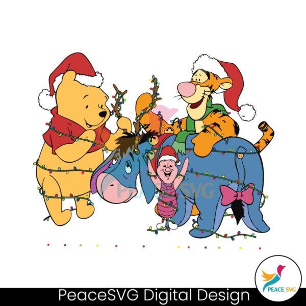 winnie-the-pooh-friends-christmas-lights-svg
