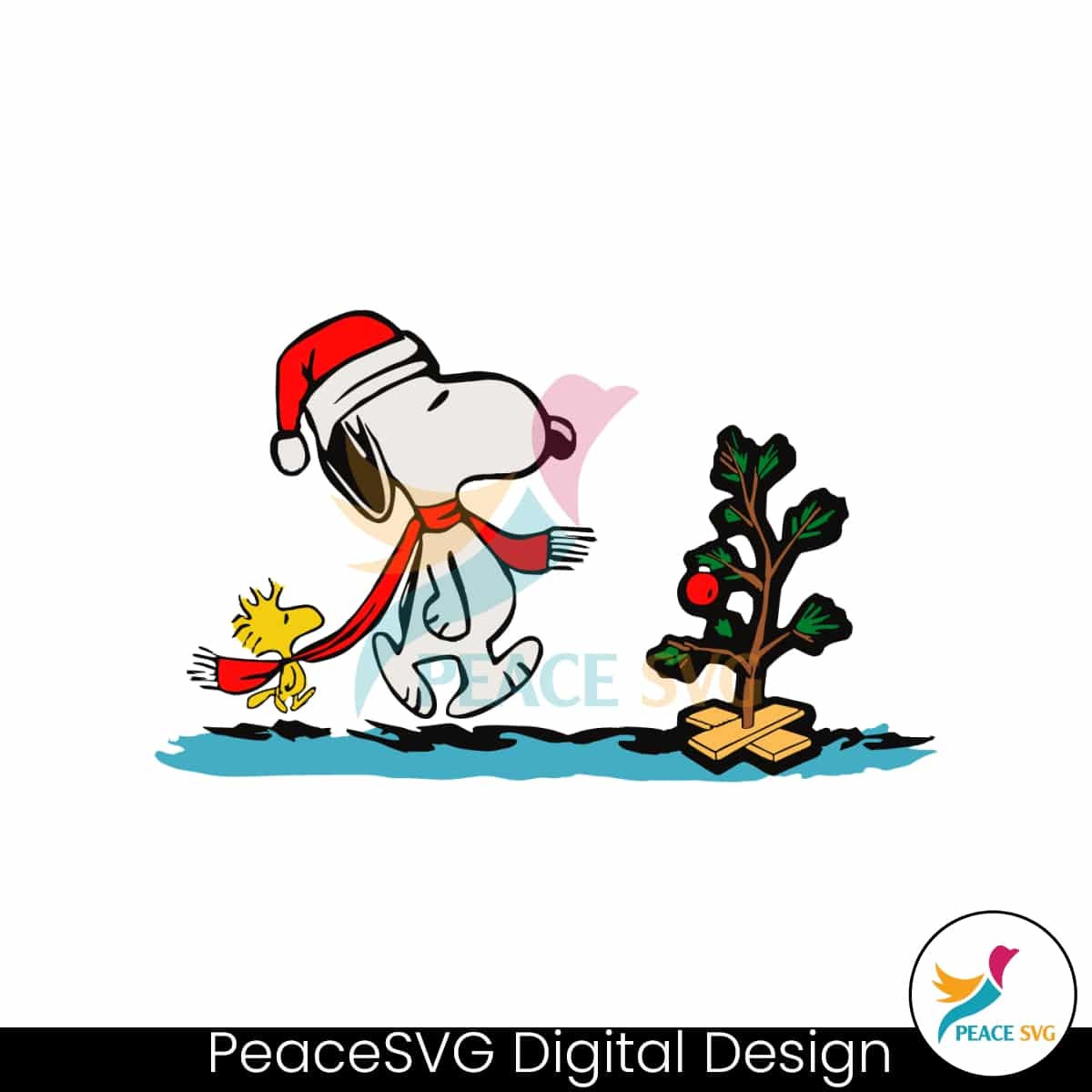 Snoopy And Woodstock Xmas SVG