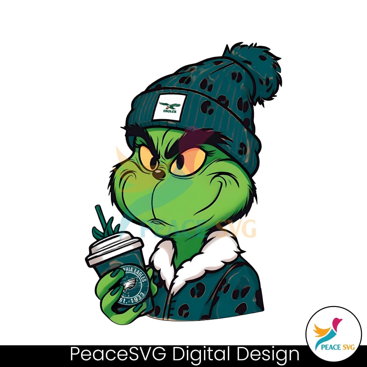 Grinch Boujee Philadelphia Xmas Png Peacesvg