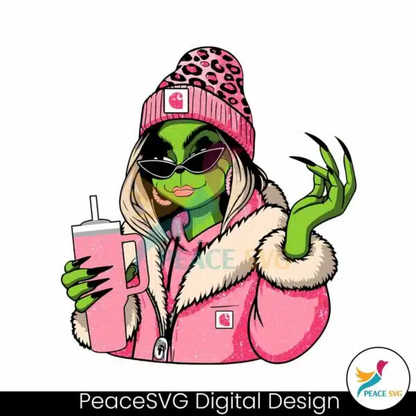 pink-glitter-grinch-cartoon-boujee-leopard-png