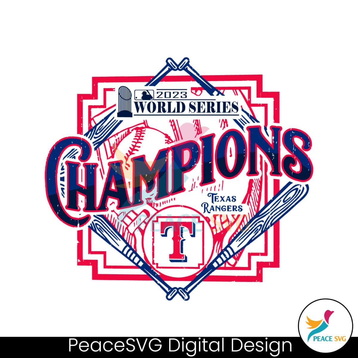 Texas Rangers Red 2023 World Series Champions SVG File » PeaceSVG