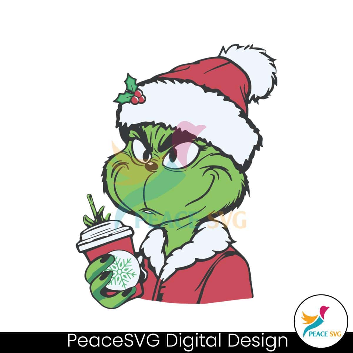 Grinch Boujee Christmas Santa Vibe Svg Peacesvg