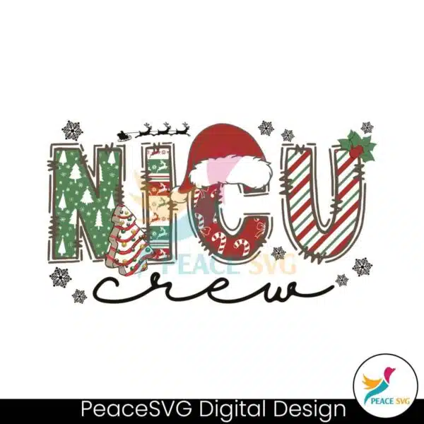 vintage-christmas-nicu-crew-nurse-svg-file-for-cricut