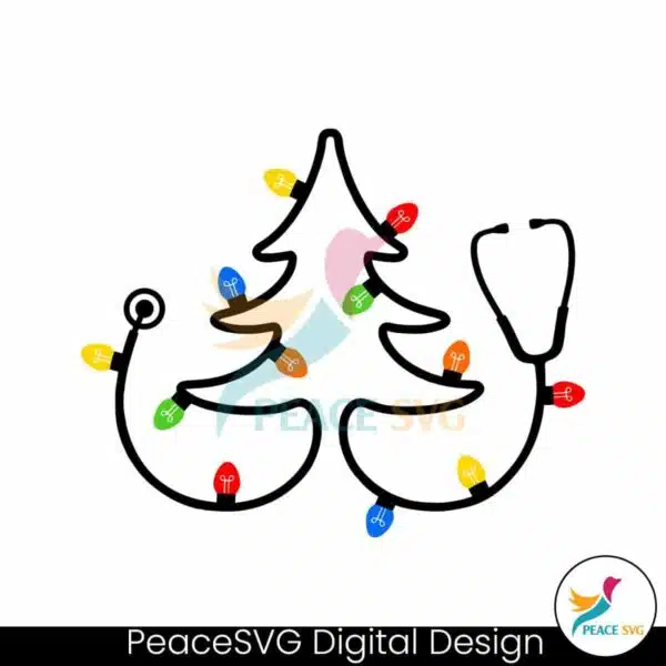 stethoscope-christmas-tree-with-lights-svg-for-cricut-files