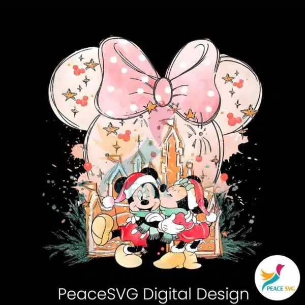 vintage-mickey-minnie-christmas-castle-png-download