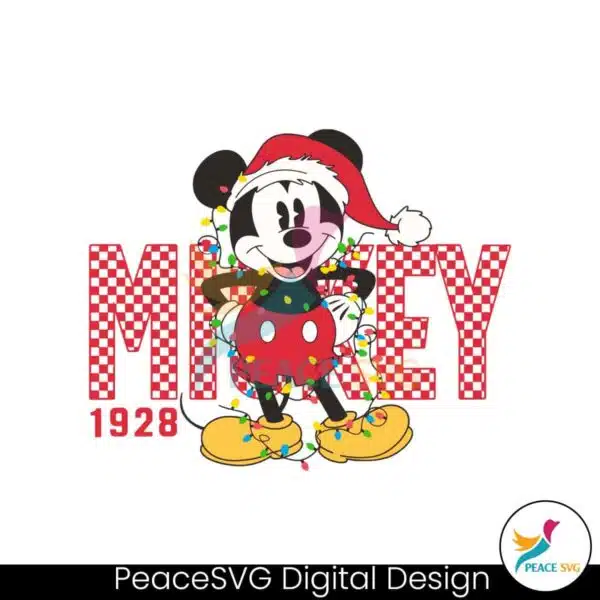 retro-checkered-mickey-christmas-lights-1928-svg-file