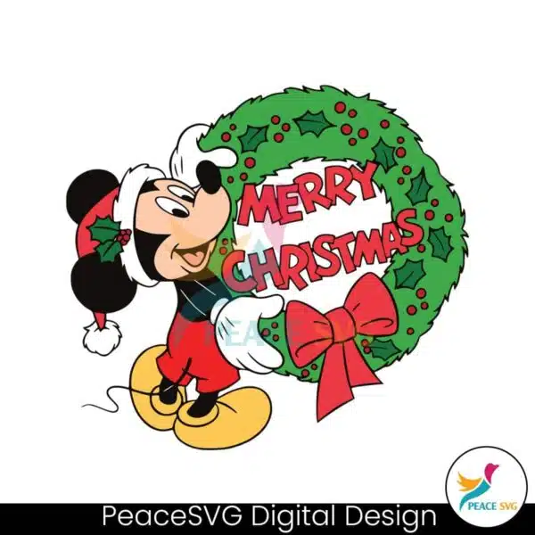 mickey-merry-christmas-laurel-wreath-svg-for-cricut-files