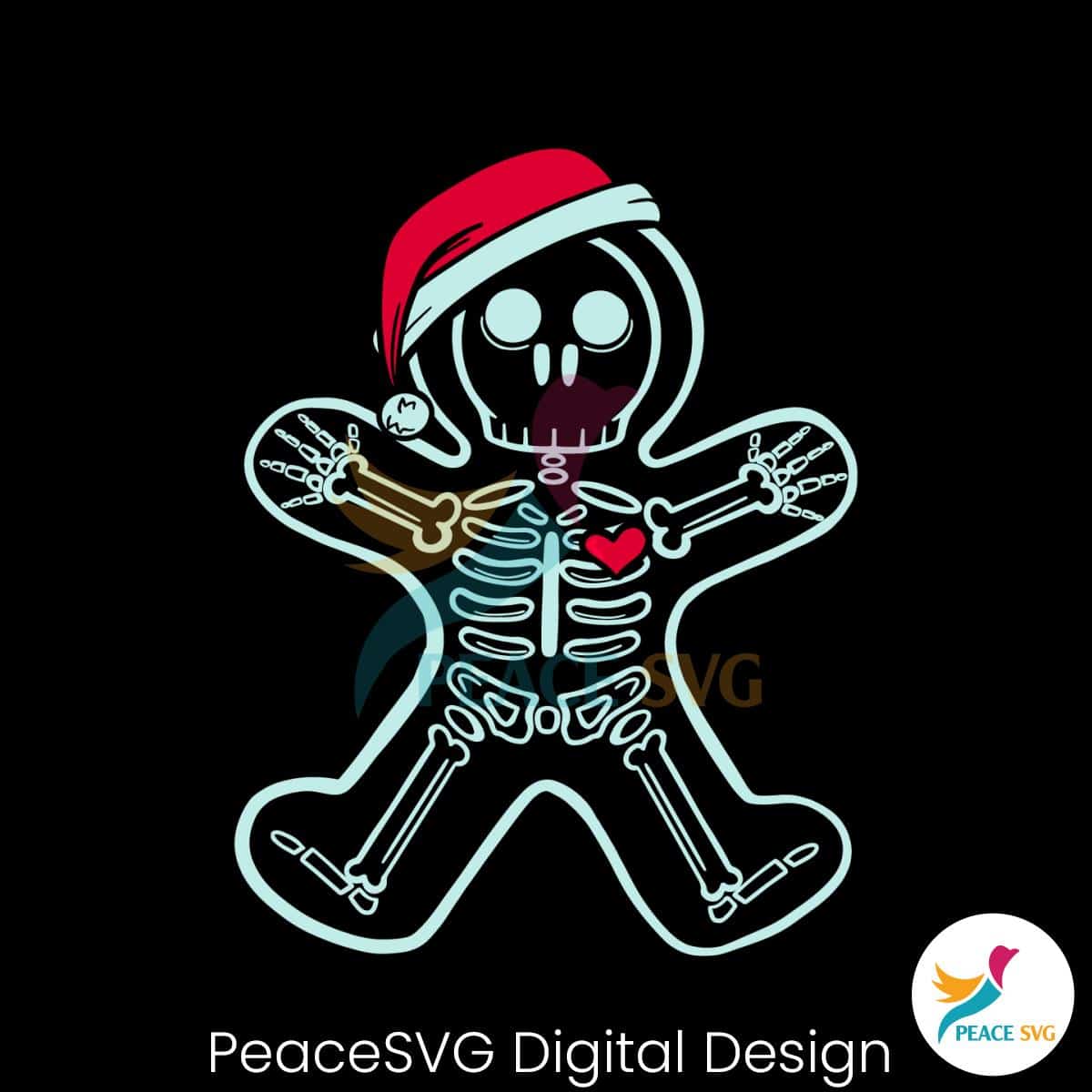 Christmas XRay Gingerbread Man Skeleton SVG Cricut Files » PeaceSVG