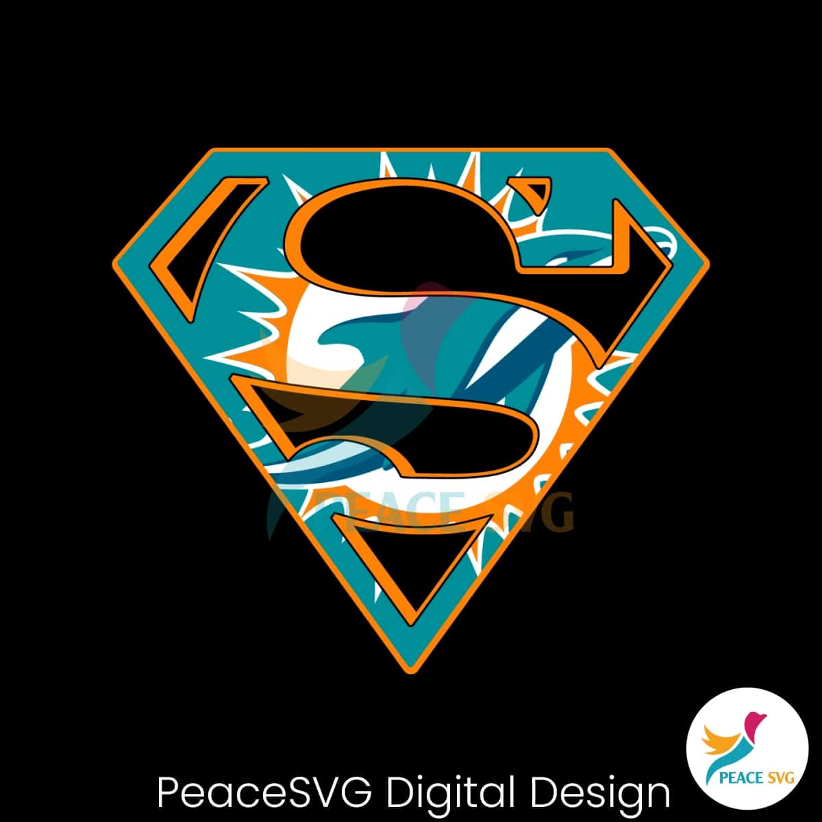 The Miami Dolphins Superman Logo Svg