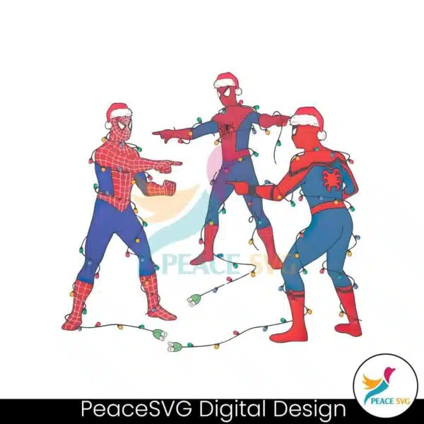 marvel-three-spiderman-meme-santa-christmas-light-png