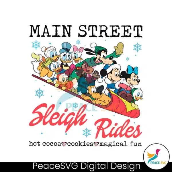 vintage-mickey-and-friends-main-street-sleigh-rides-png