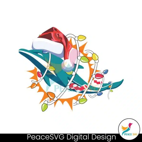 dolphins-with-santa-hat-and-christmas-light-svg