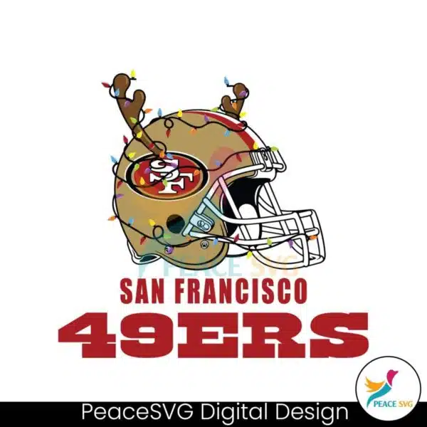 san-francisco-49ers-helmet-deer-antlers-svg-digital-download