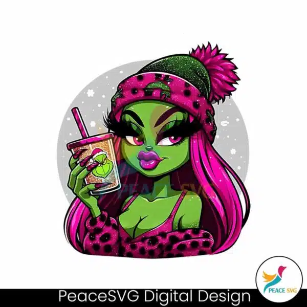 retro-pink-girl-grinch-coffee-png