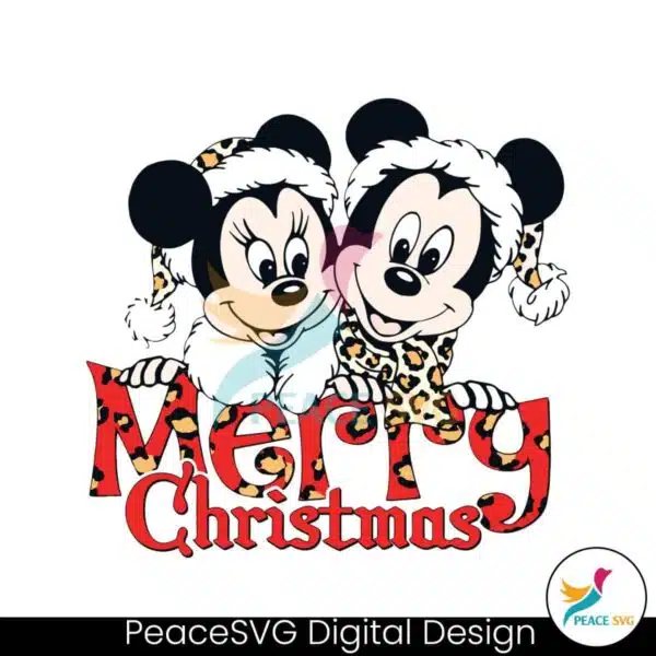 leopard-mickey-minnie-merry-christmas-svg