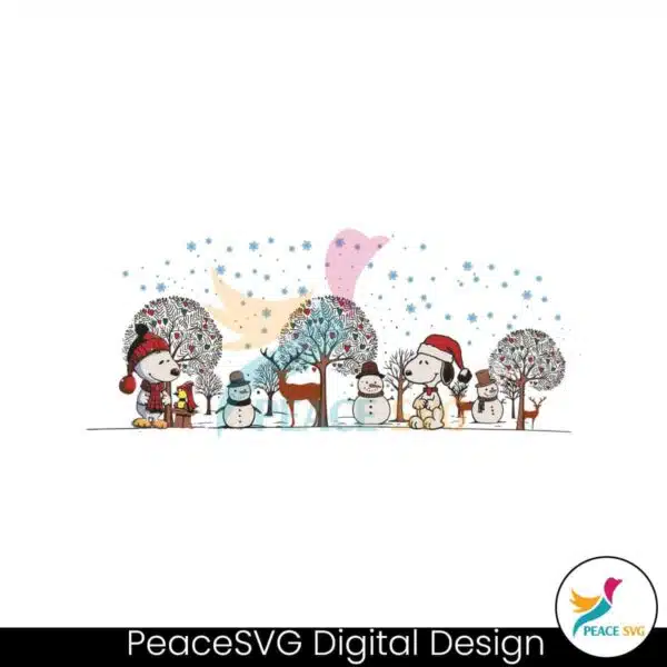 snoopy-christmas-and-snowman-svg