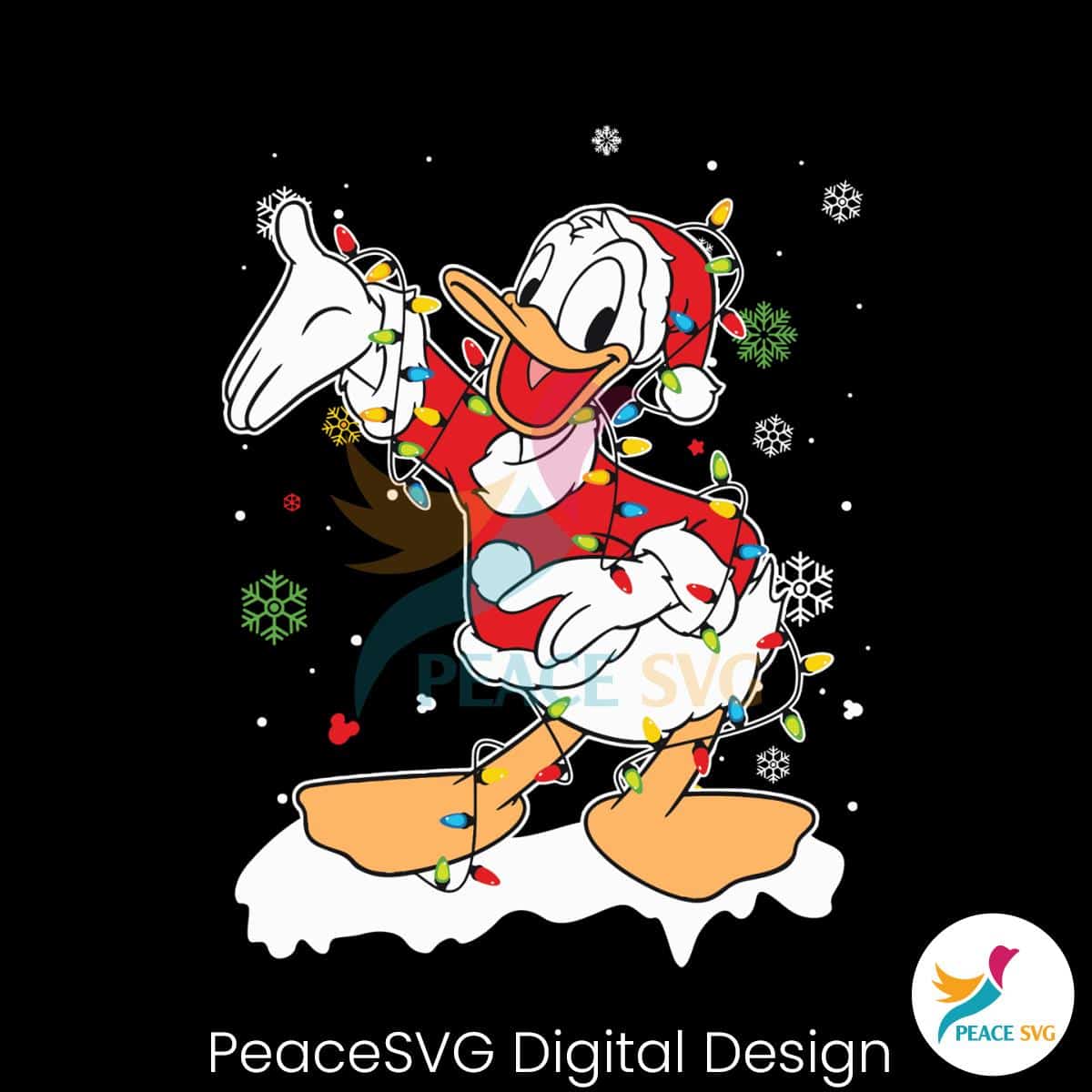 Disney Donald Duck Christmas Lights SVG Clipart » PeaceSVG