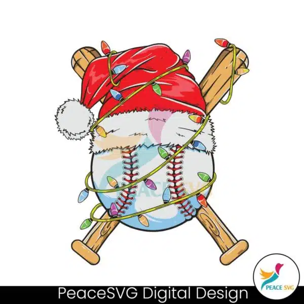 baseball-christmas-light-santa-hat-svg