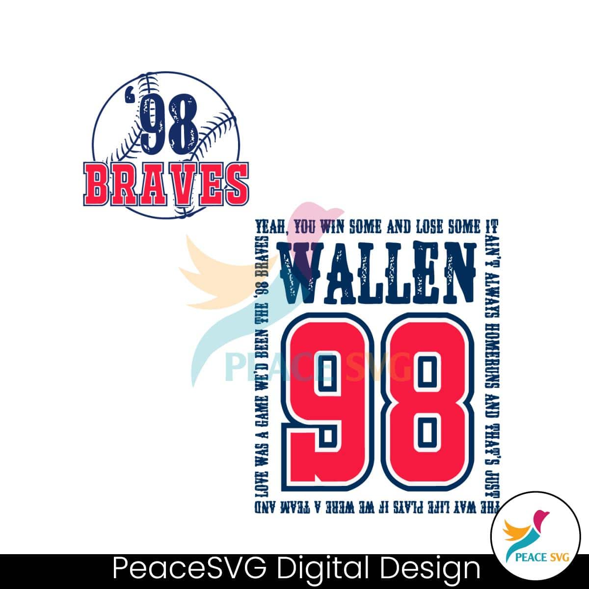 Retro Wallen Braves 98 Country Music SVG