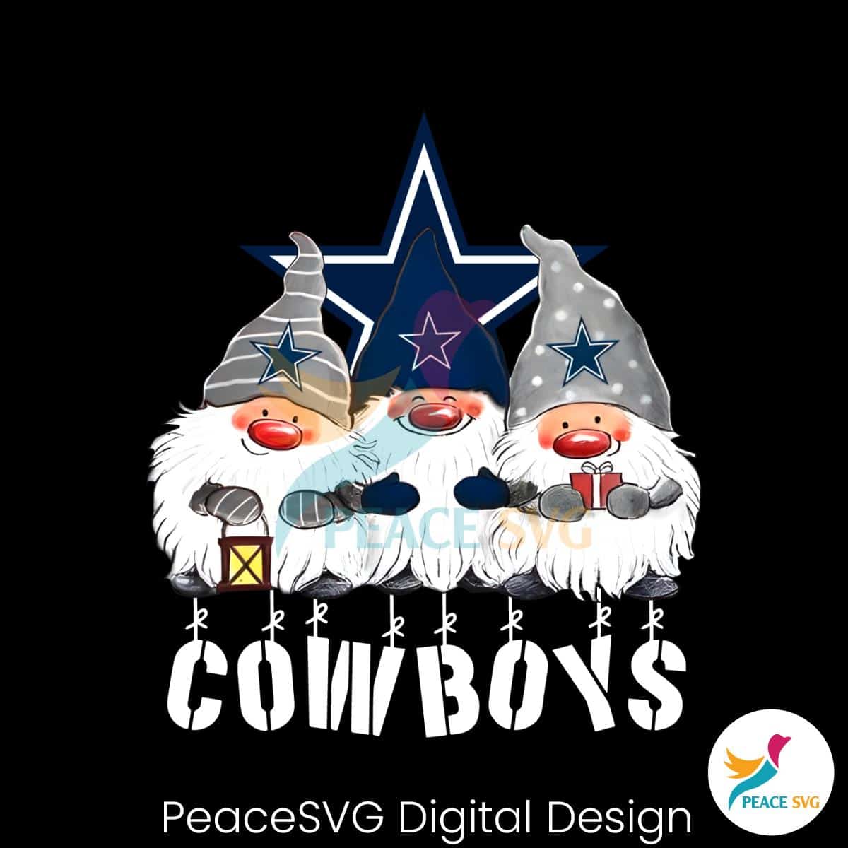 Gnomies Dallas Cowboys Christmas PNG