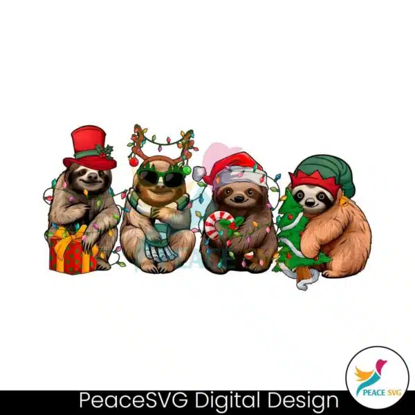 retro-sloth-christmas-lights-png