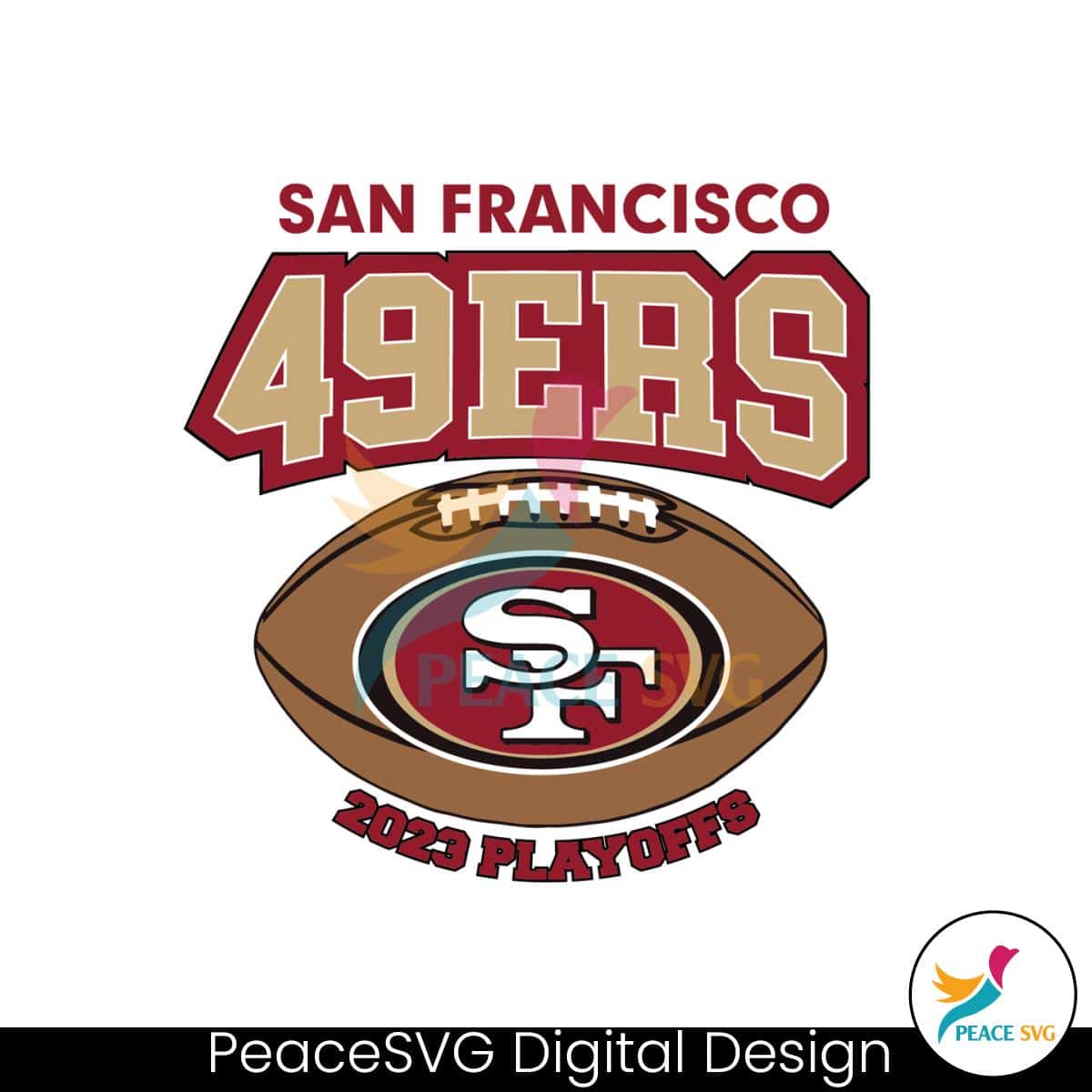 SF 49ers 2023 Playoffs NFL Football SVG » PeaceSVG