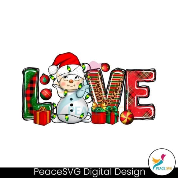 love-snowman-christmas-lights-png